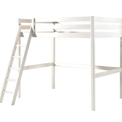 Hochbett Claire 140x200 mit Schlafsofa und Kommode - weiß