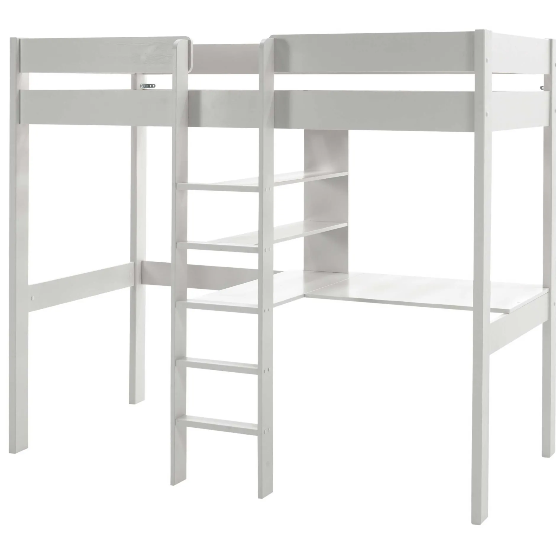 Hochbett Lena mit Schreibtisch - weiß