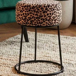 Hocker | Ø30 cm x 46 cm | Leopardenmotiv