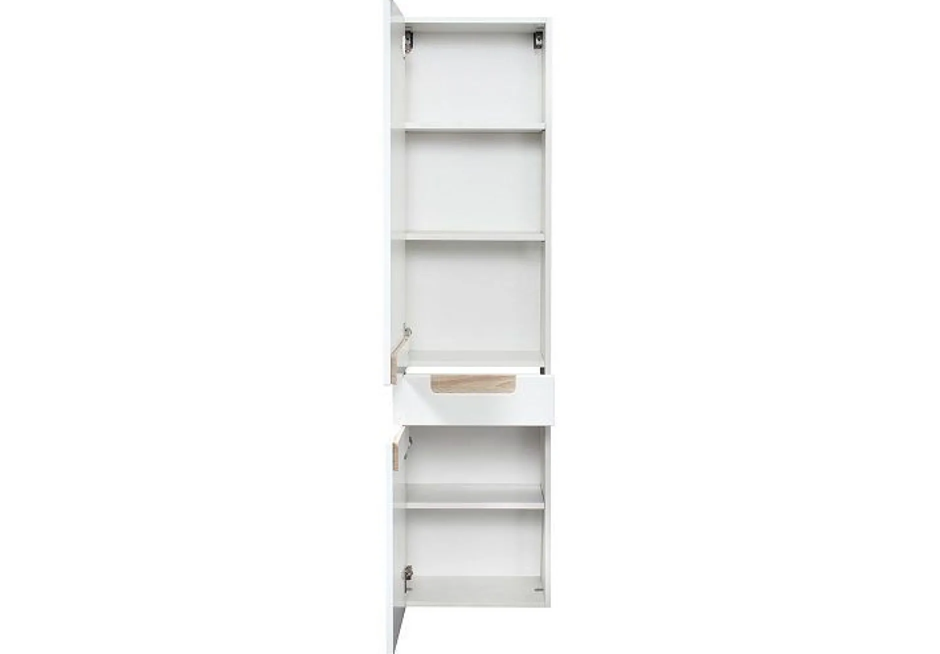 Hoher, schmaler Schrank Siena 40cm - weiß/braun