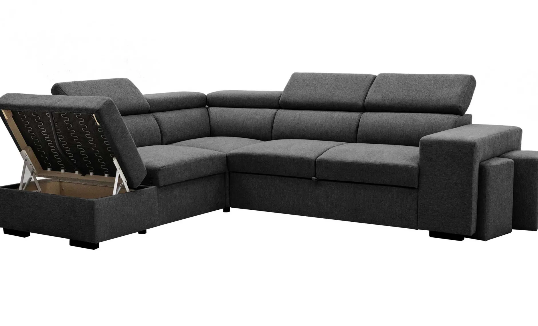 Holmes Ecksofa links - Armlehnen verstellbar - anthrazit