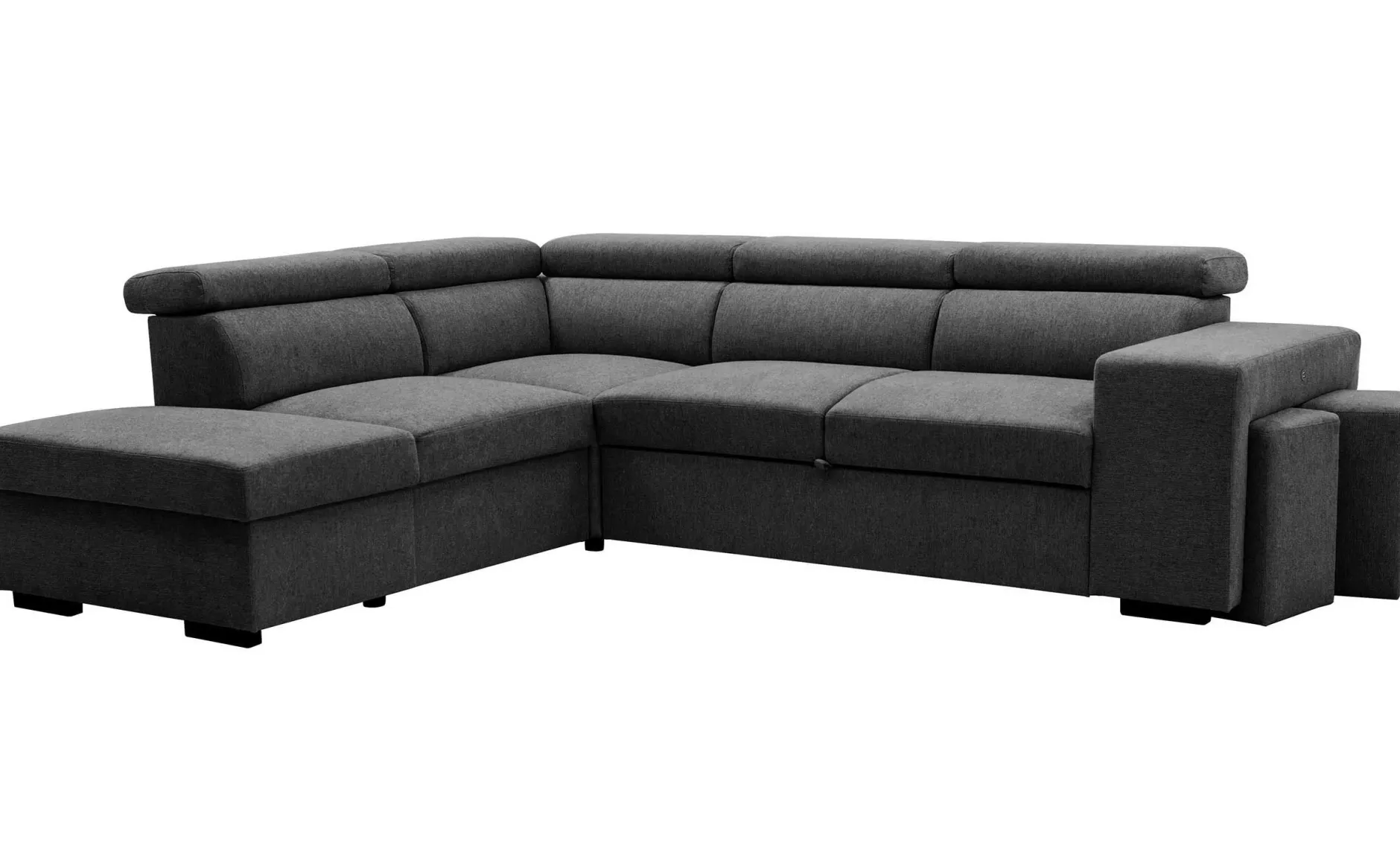 Holmes Ecksofa links - Armlehnen verstellbar - anthrazit