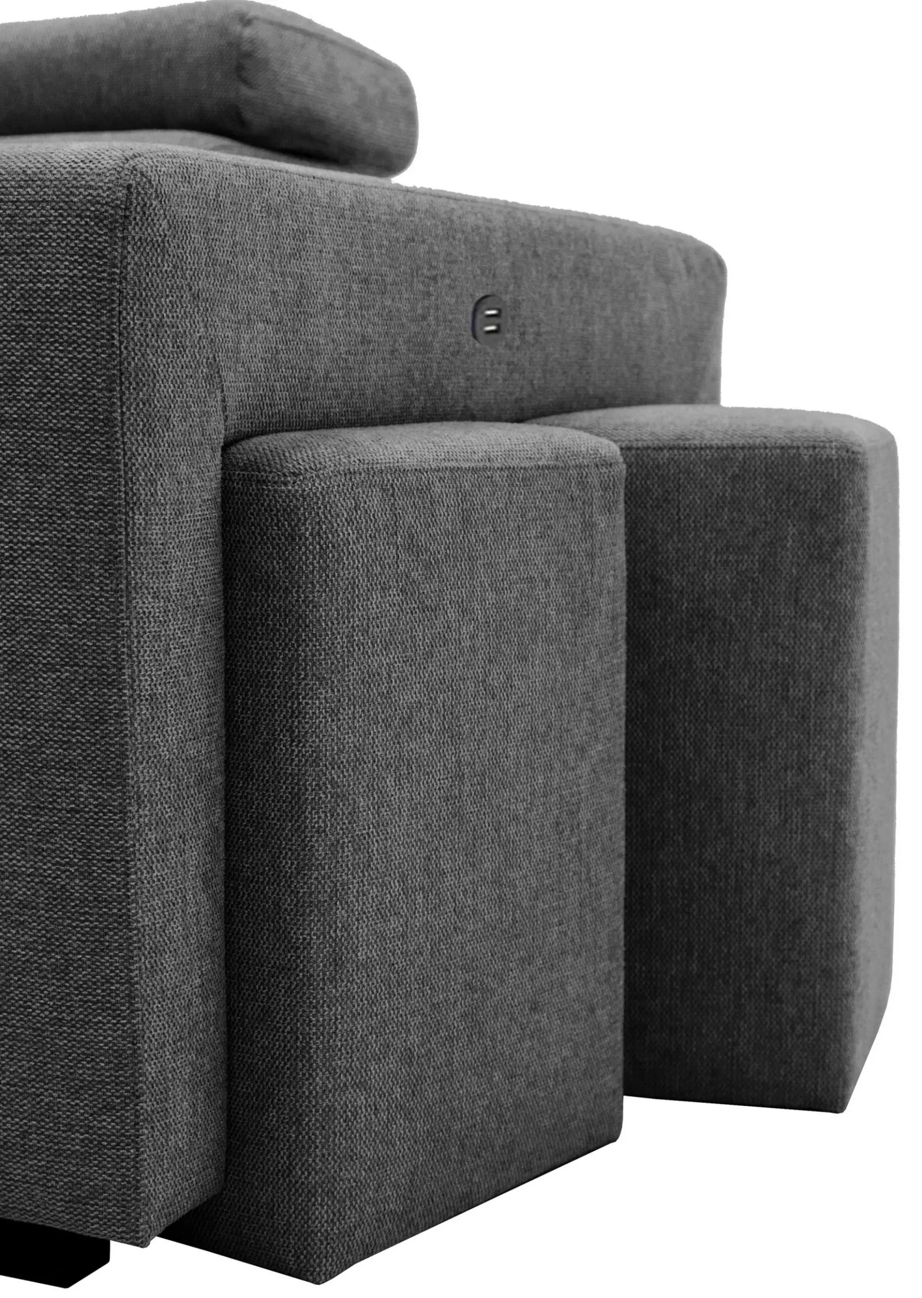 Holmes Ecksofa links - Armlehnen verstellbar - anthrazit