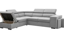 Holmes Ecksofa links - Armlehnen verstellbar - grau