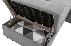 Holmes Ecksofa links - Armlehnen verstellbar - grau