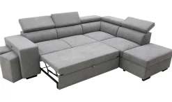Holmes Ecksofa links - Armlehnen verstellbar - dunkelgrau