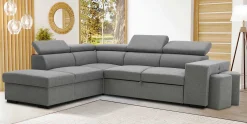 Holmes Ecksofa links - Armlehnen verstellbar - dunkelgrau