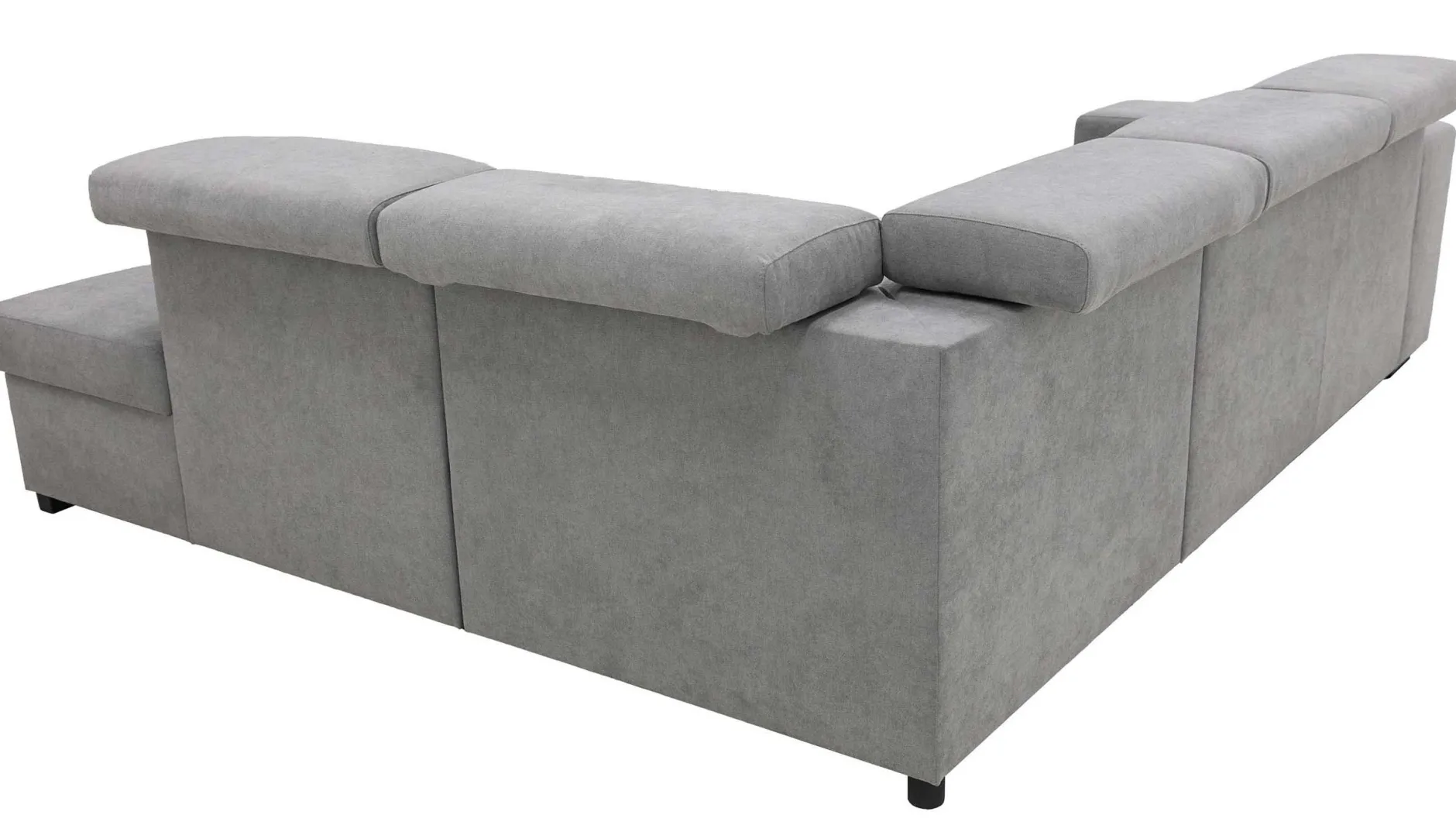 Holmes Ecksofa links - Armlehnen verstellbar - dunkelgrau