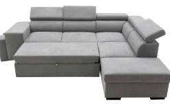 Holmes Ecksofa links - Armlehnen verstellbar - dunkelgrau