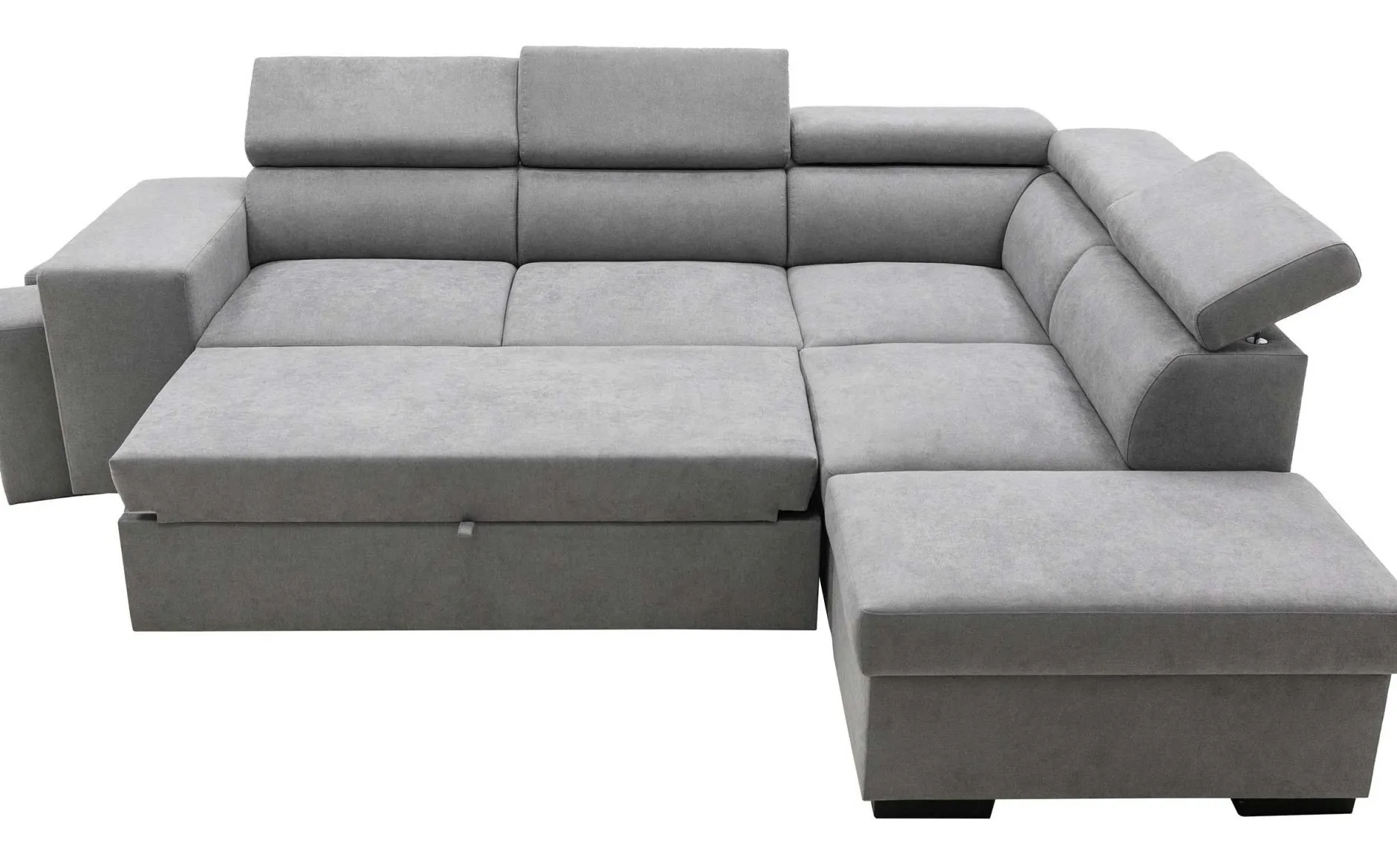 Holmes Ecksofa links - Armlehnen verstellbar - dunkelgrau