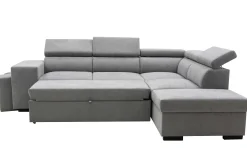 Holmes Ecksofa links - Armlehnen verstellbar - dunkelgrau