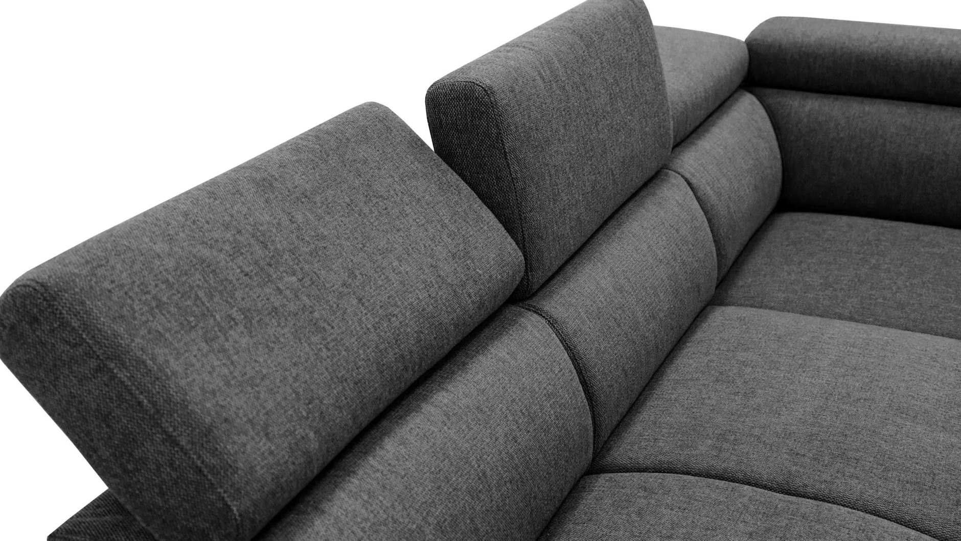 Holmes Ecksofa rechts - Armlehnen verstellbar - anthrazit