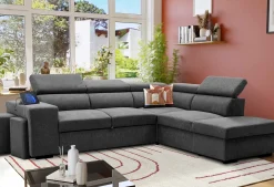Holmes Ecksofa rechts - Armlehnen verstellbar - anthrazit
