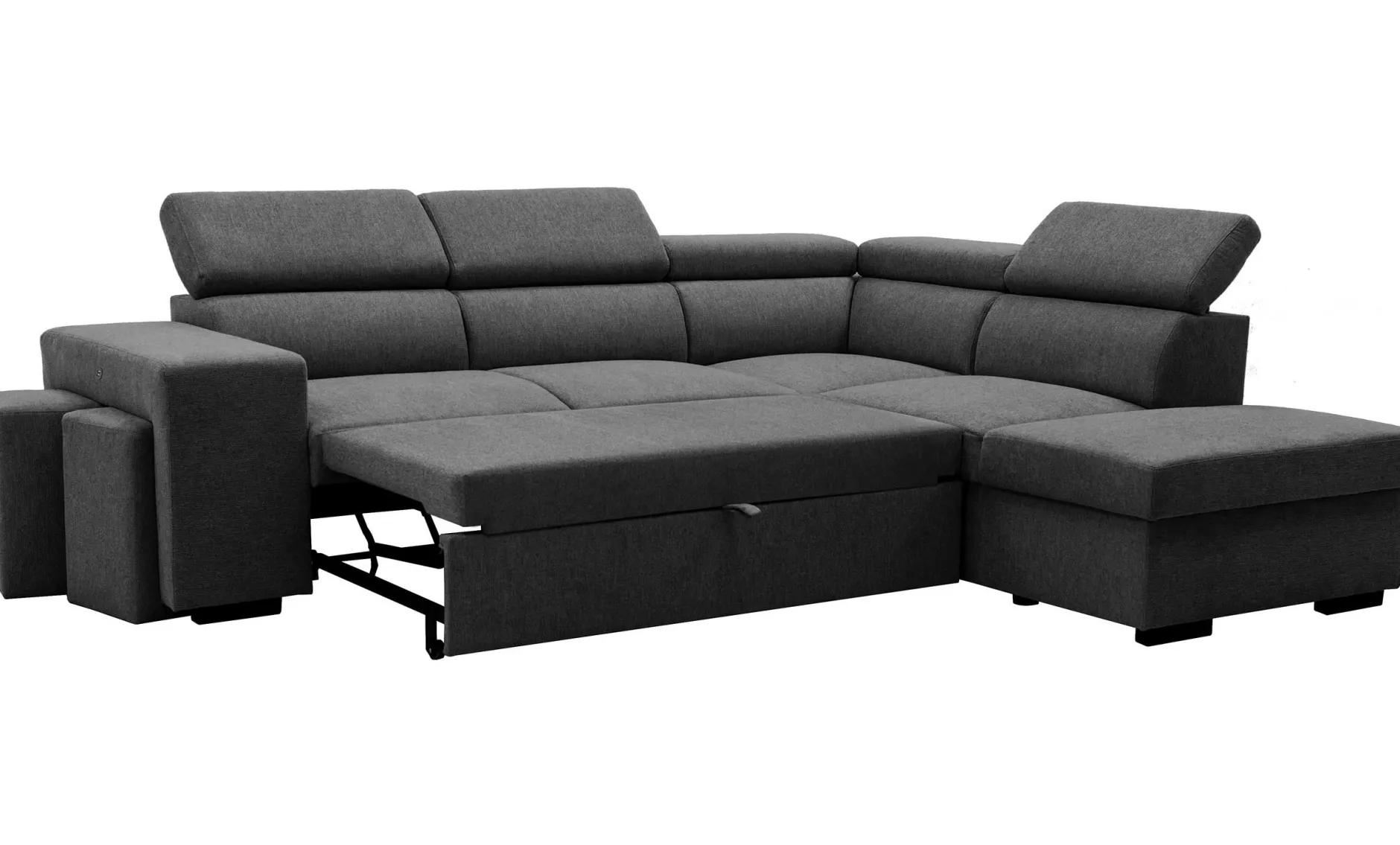 Holmes Ecksofa rechts - Armlehnen verstellbar - anthrazit