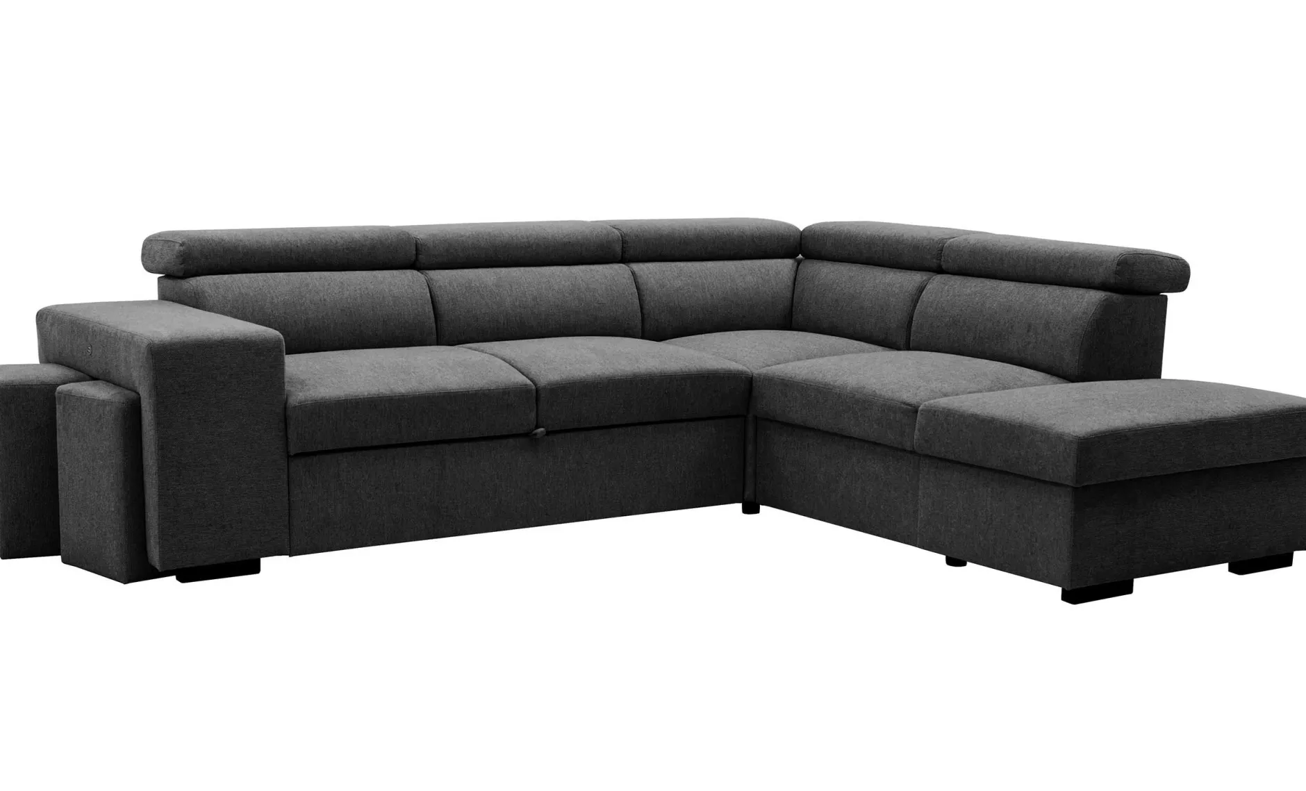 Holmes Ecksofa rechts - Armlehnen verstellbar - anthrazit