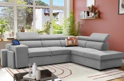 Holmes Ecksofa rechts - Armlehnen verstellbar - grau