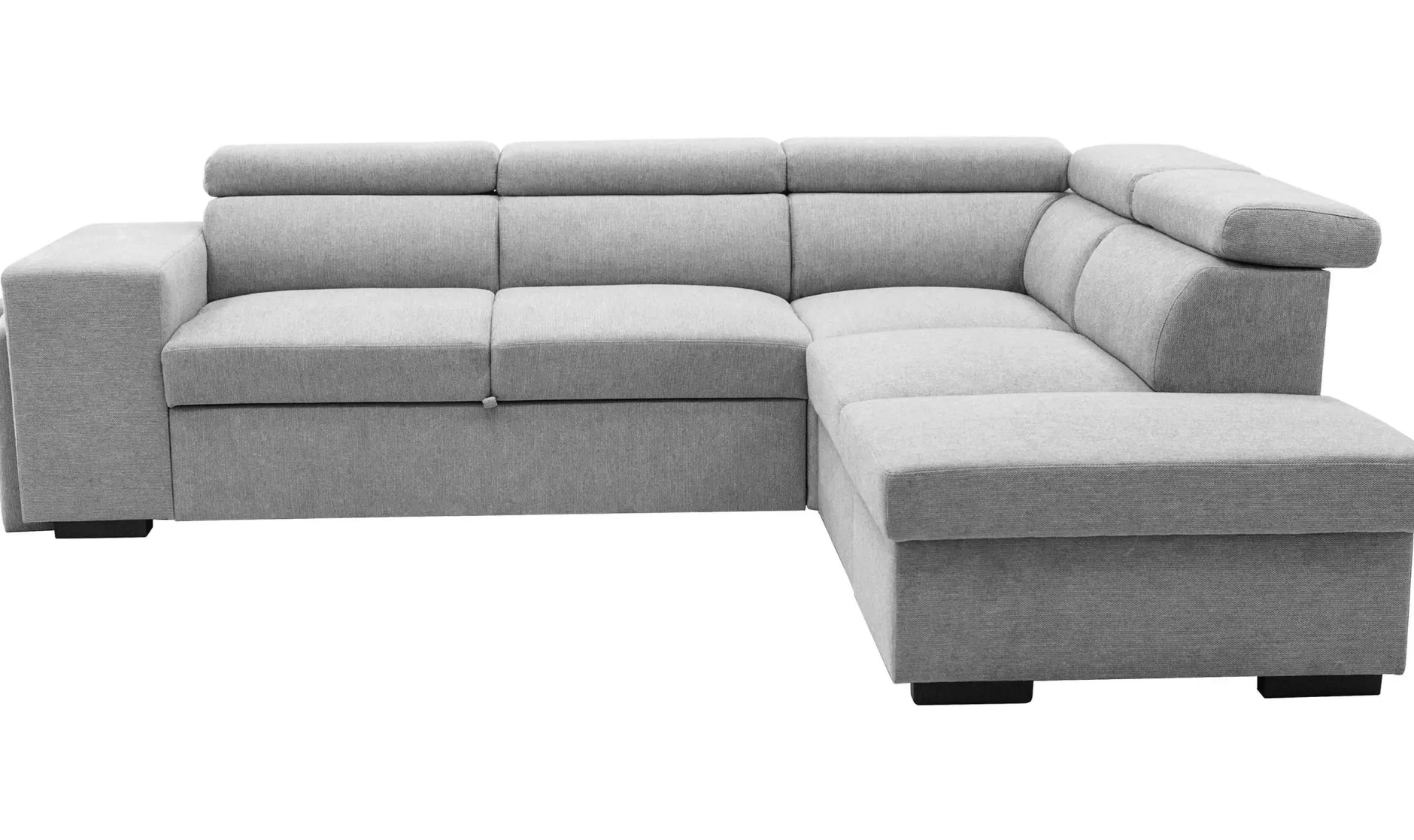 Holmes Ecksofa rechts - Armlehnen verstellbar - grau