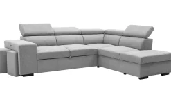 Holmes Ecksofa rechts - Armlehnen verstellbar - grau