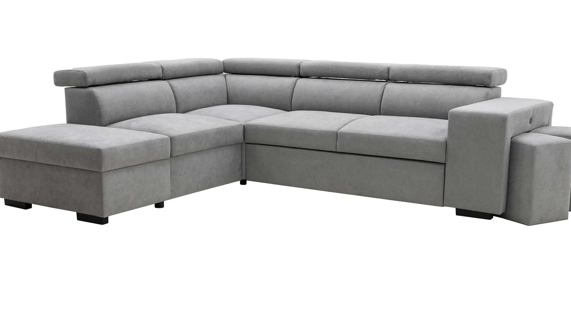 Holmes Ecksofa rechts - Armlehnen verstellbar - dunkelgrau