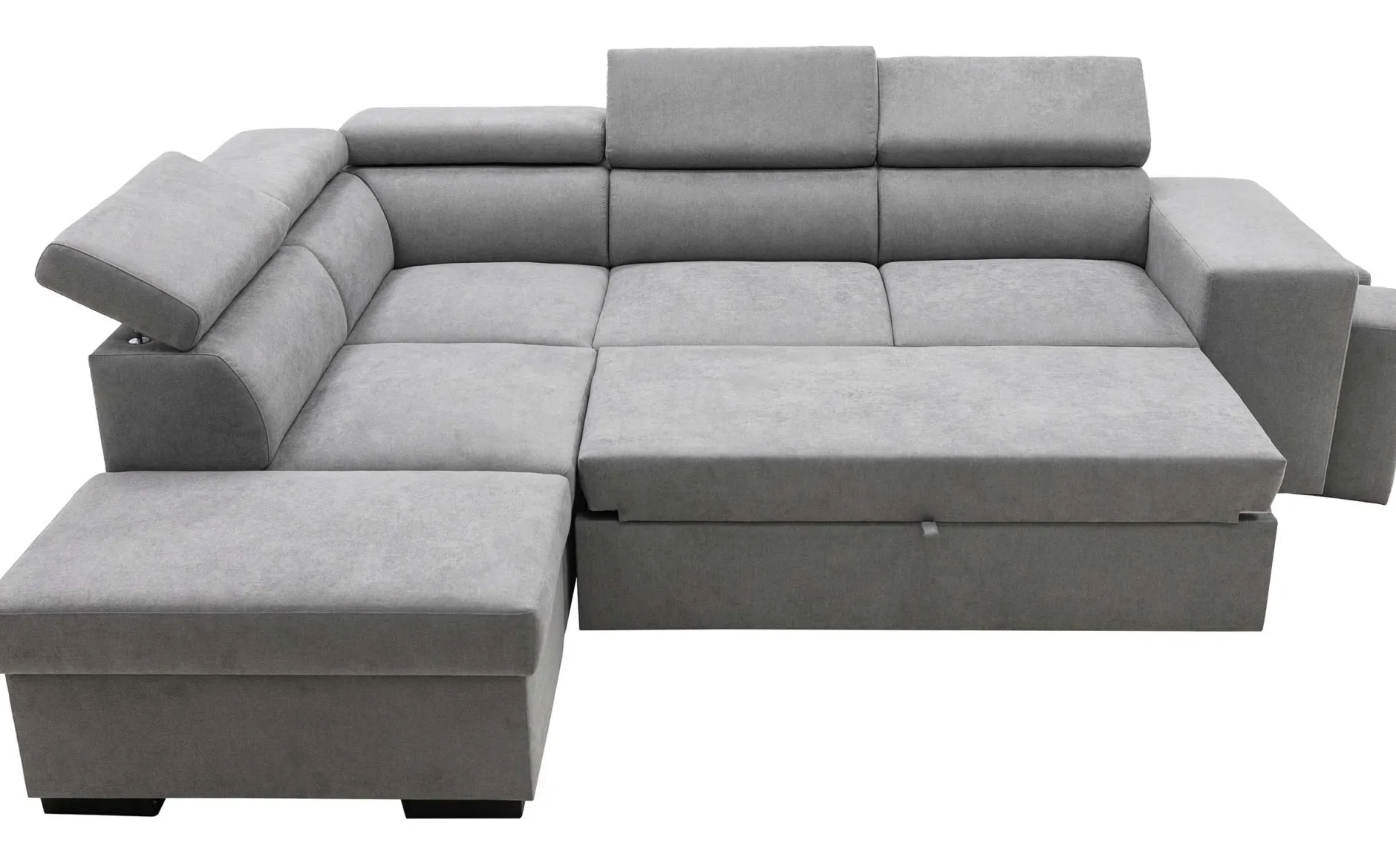Holmes Ecksofa rechts - Armlehnen verstellbar - dunkelgrau