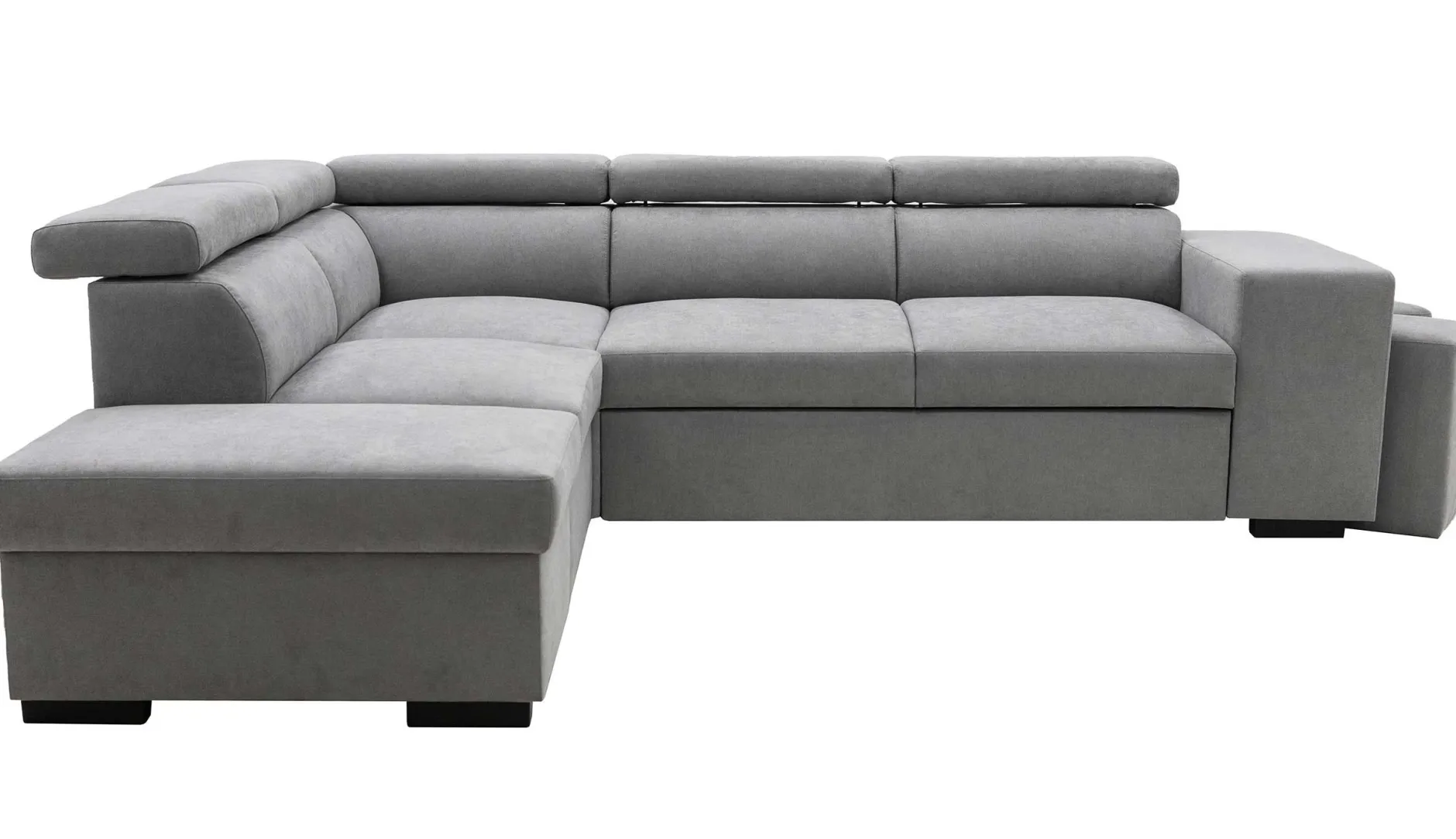 Holmes Ecksofa rechts - Armlehnen verstellbar - dunkelgrau