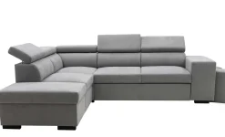 Holmes Ecksofa rechts - Armlehnen verstellbar - dunkelgrau