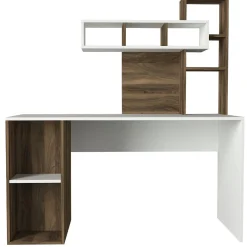 Holzschreibtisch für Kunststudium | 100% Melamin beschichtet | 18mm dick | 140cm breit | Nussbaum weiß
