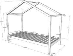 Home Bett Dallas 3 90x200 mit Bettkasten - Kieferholz