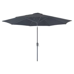 Houston Schwarzer Sonnenschirm - Kurbel und Neigung, Metallmast, Ø300 cm