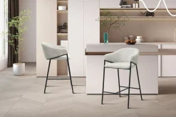 Hugo Corduroy Counterstool Hellgrau