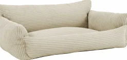 Hundebett Punch - 85x66x29cm - Rippensamt - creme