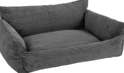 Hundebett Punch - 85x66x29cm - Rippensamt - anthrazit
