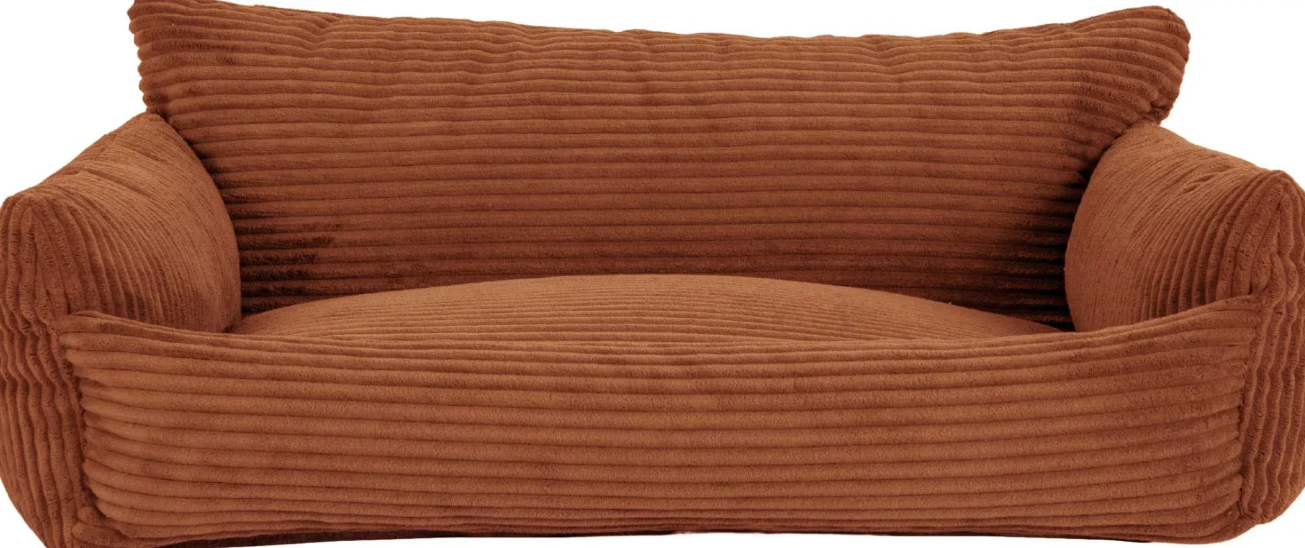 Hundebett Punch - 85x66x29cm - Rippensamt - terracotta