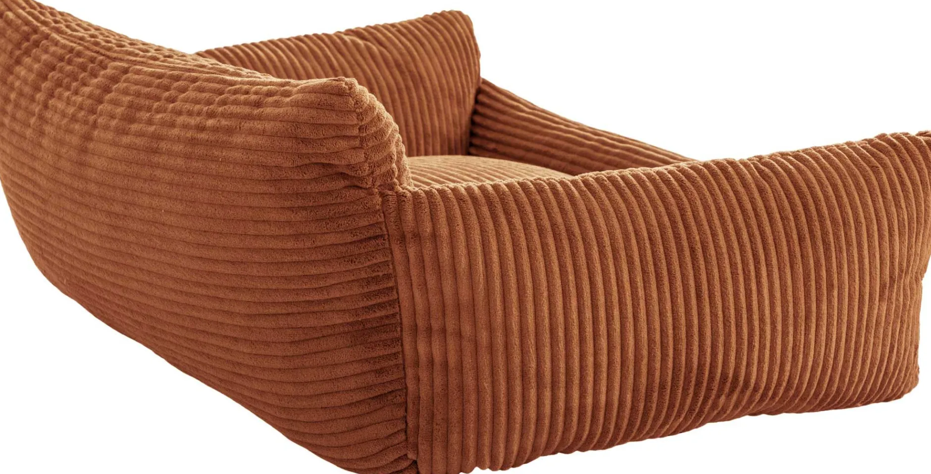 Hundebett Punch - 85x66x29cm - Rippensamt - terracotta