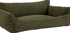 Hundebett Punch - 85x66x29cm - Rippensamt - grün