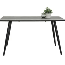 Jamina Esstisch 140x80 cm-Beton/Schwarz