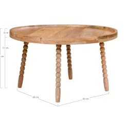 Jammu Couchtisch - Mangoholz natur Ø60x35 cm
