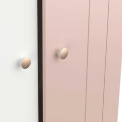 Janne Kleiderschrank 2 Flügeltüren, 1 Kleiderstange, 1 Einlegeboden und 1 Schublade-mattrosa/mattweiß