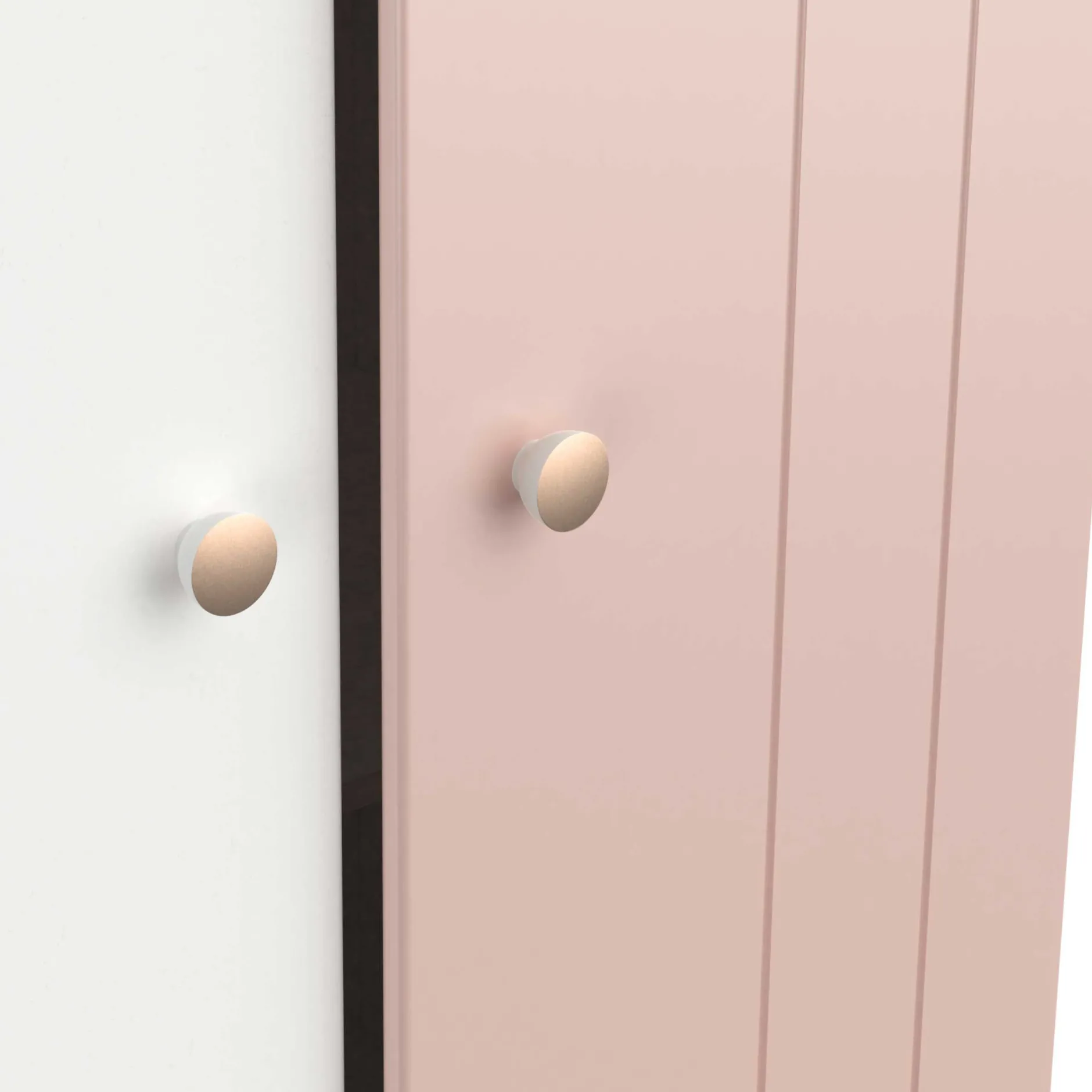 Janne Kleiderschrank 2 Flügeltüren, 1 Kleiderstange, 1 Einlegeboden und 1 Schublade-mattrosa/mattweiß