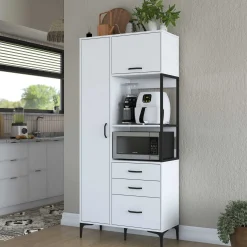 JE112 - 2958 Mehrzweckschrank | 100 % MELAMIN | Weiß