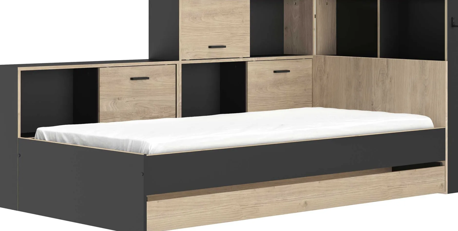 Jugendbett mit Bettkasten und Stauraum Erwan | 90 x 200 cm | Châtaignier-design