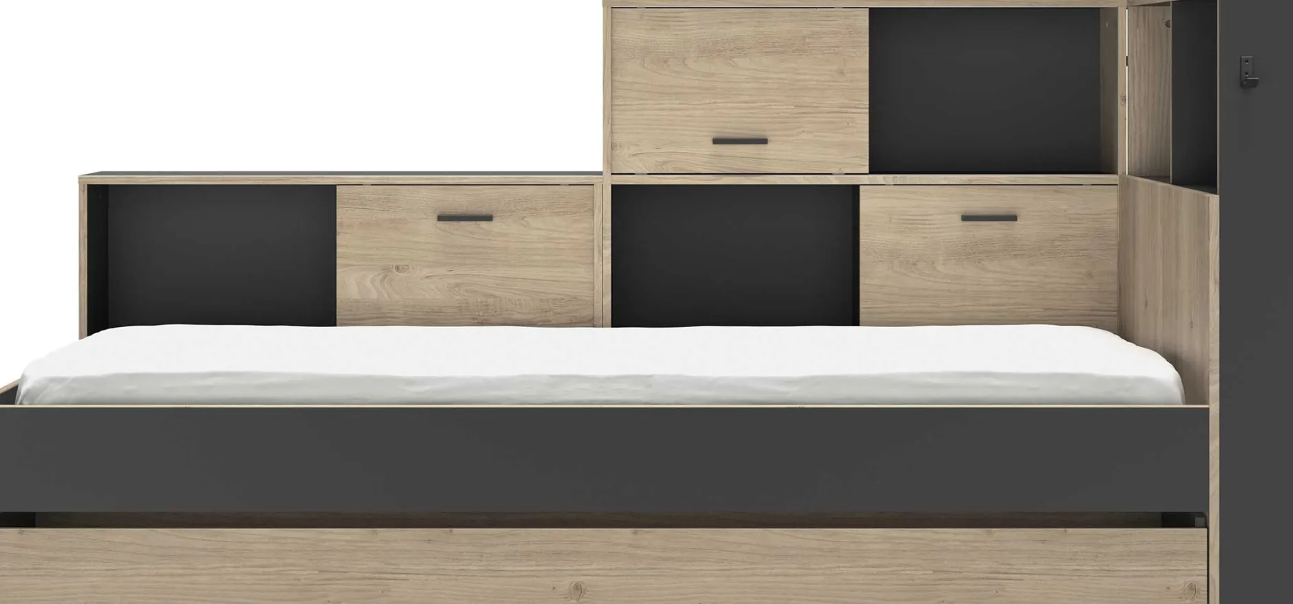 Jugendbett mit Bettkasten und Stauraum Erwan | 90 x 200 cm | Châtaignier-design