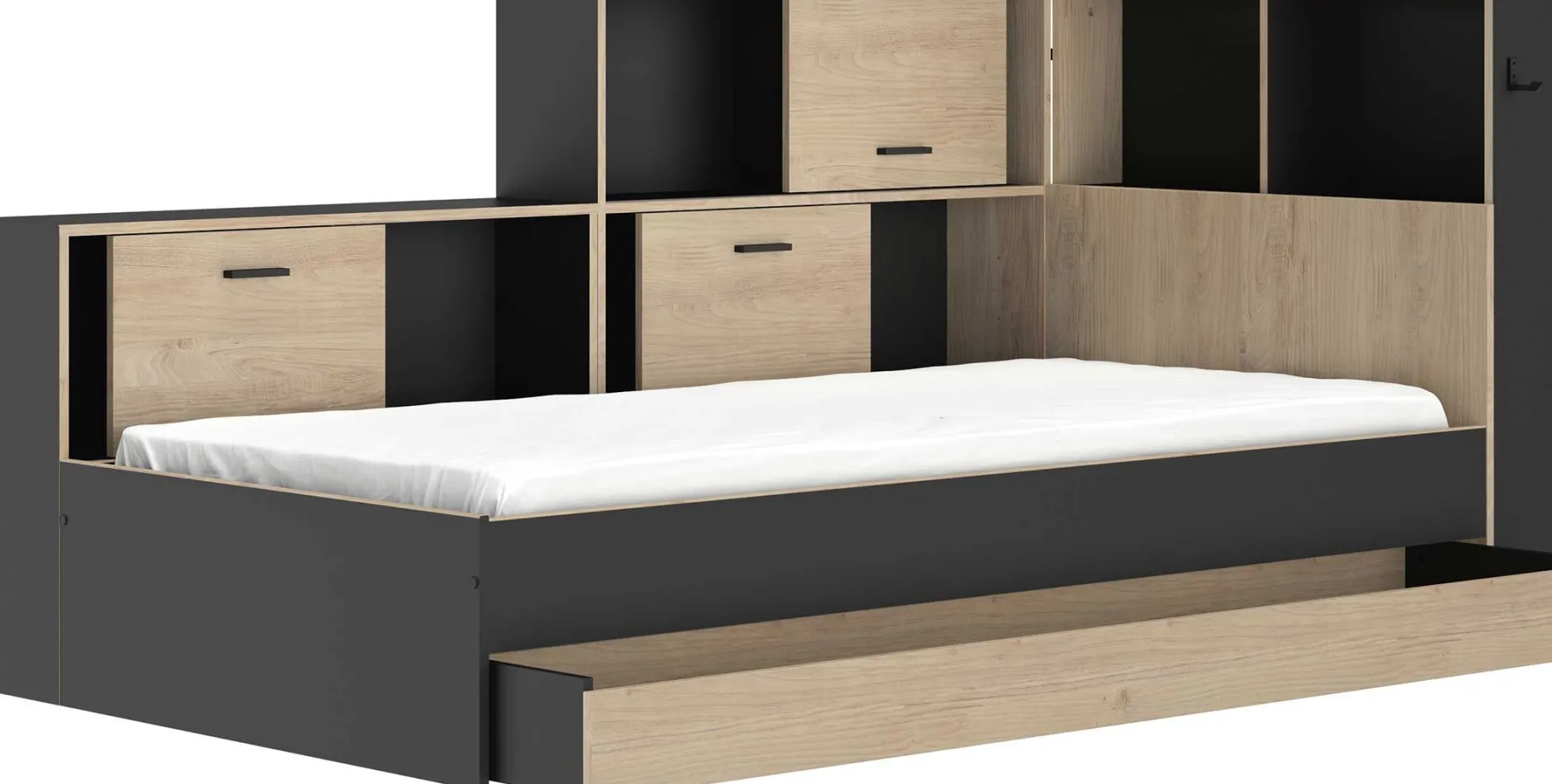 Jugendbett mit Bettkasten und Stauraum Erwan | 90 x 200 cm | Châtaignier-design