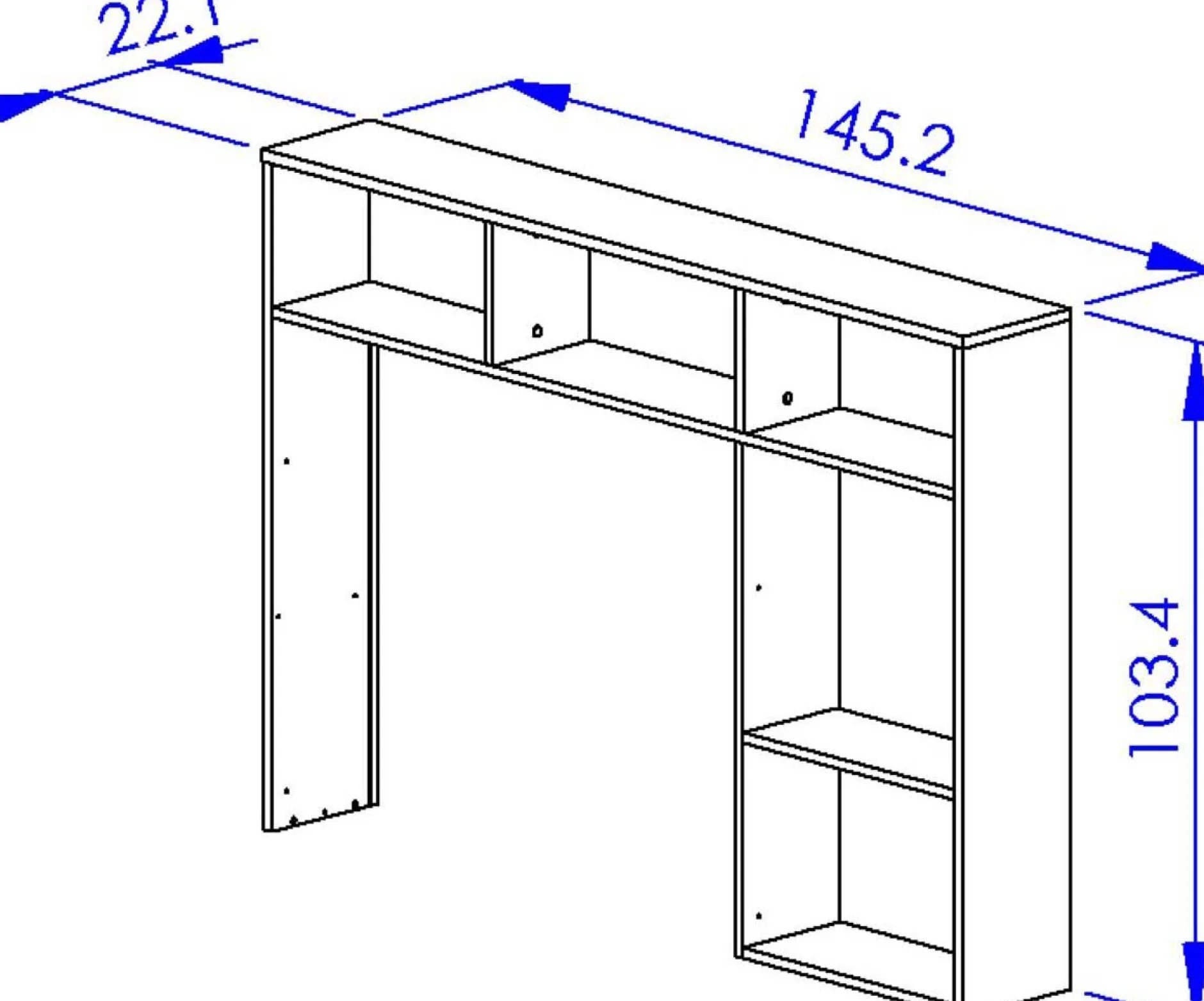 Jugendzimmer Nael: Bett 90x200 mit Lattenrost, Kommode, Nachttisch, Wandregal - Eiche Dekor/schwarz