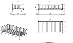 Kabinenbett Friedrich | 211,2 x 98,2 x 68 cm | Kiefernholz | Milky Pine Design