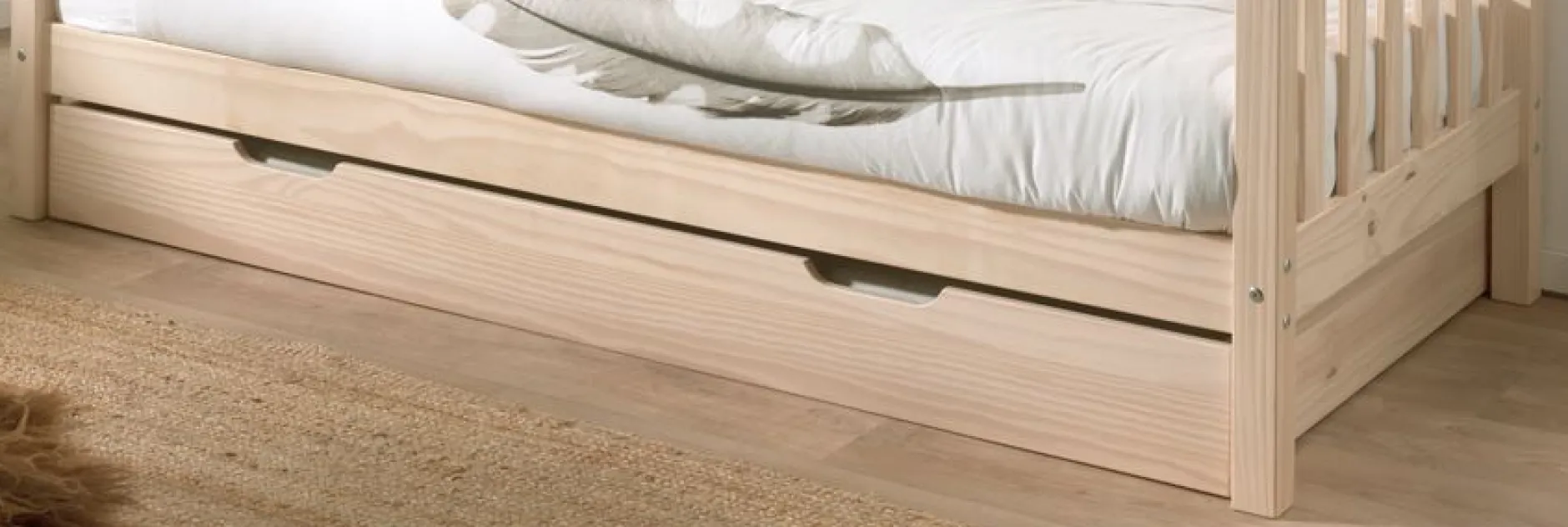 Kabinenbett Friedrich | 211,2 x 98,2 x 68 cm | Mit Bettkasten | Milky Pine Design