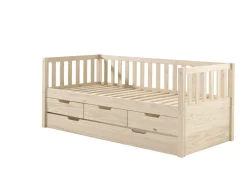 Kabinenbett Friedrich | 211,2 x 98,2 x 68 cm | 3 Schubkästen, Bettkasten | Milky Pine Design