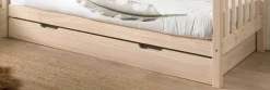 Kabinenbett Maggie - mit 3 Stauraumschubladen und Bettkasten - 90 x 200 - Kiefer massiv - Kiefer milchig