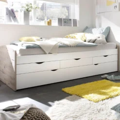 Kabinenbett Nasri 90x200 mit Bettkasten - Sandeiche/Weiß