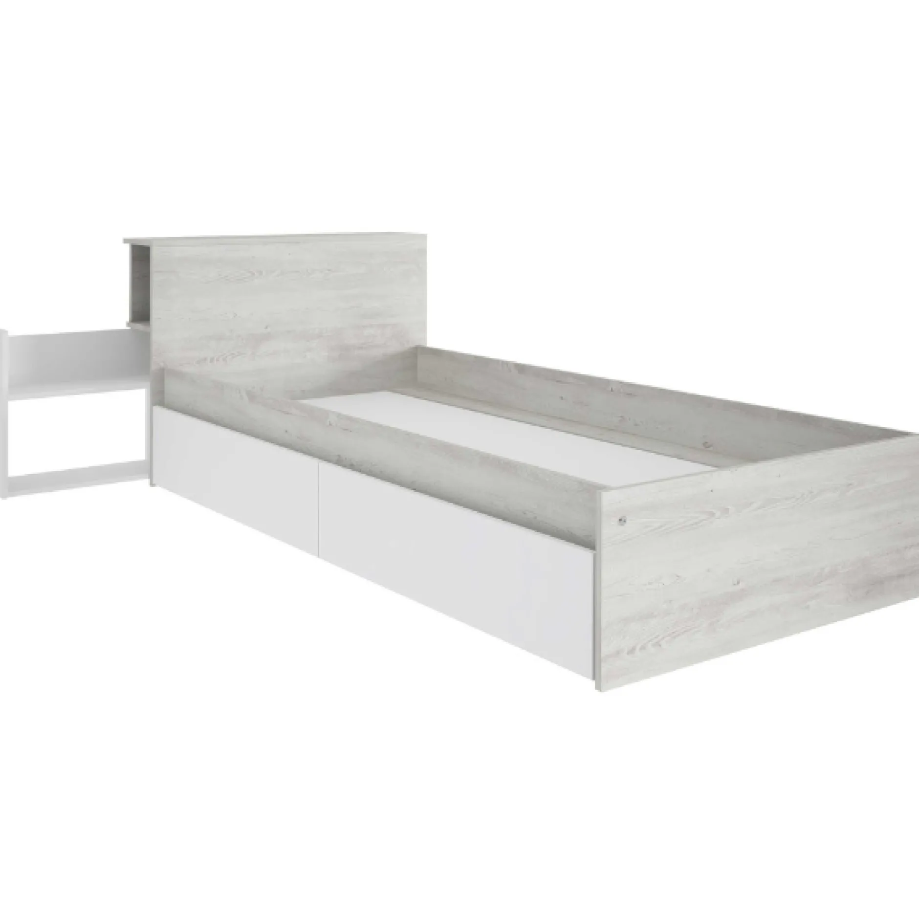 Kazim Einzelbett 90x190 cm-pine/weiß